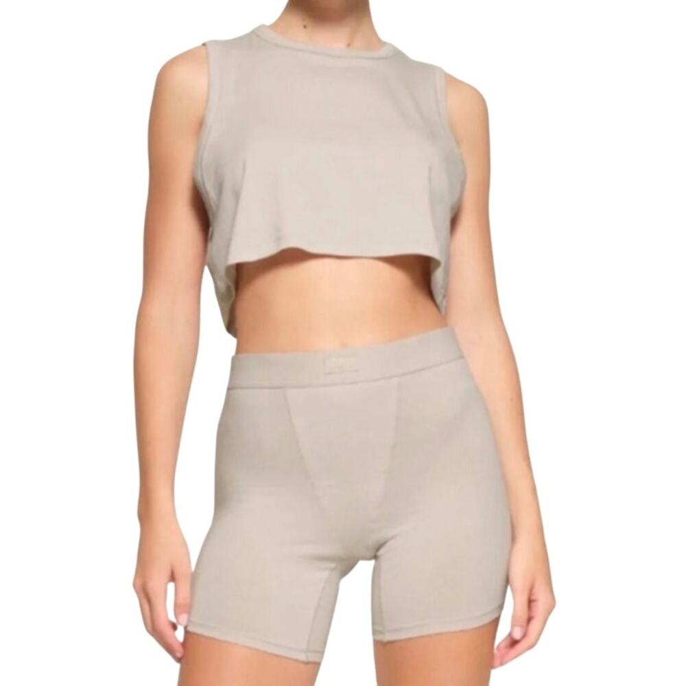 SKIMS Gray Two Piece Matching Boyfriend Boxer Set XL / 2X Comfy Loungewear